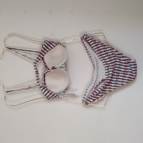 Topshop Plaid 2 Piece Bathing Suit Size 8 & 10 - Picture 3 of 6